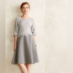 HD in Paris Anthropologie Neoprene Charcoal Flare Skirt‎ Size Small EUC